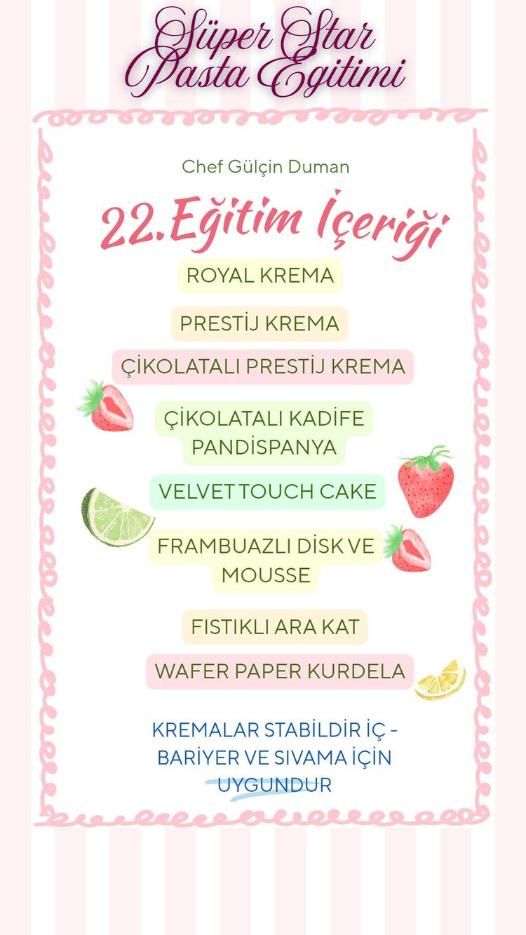 22.SÜPER STAR PASTA EĞİTİMİ