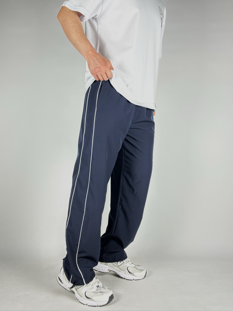 Wide Dark Blue Baggy Fresh Fabrics Sweatpants  |  1038
