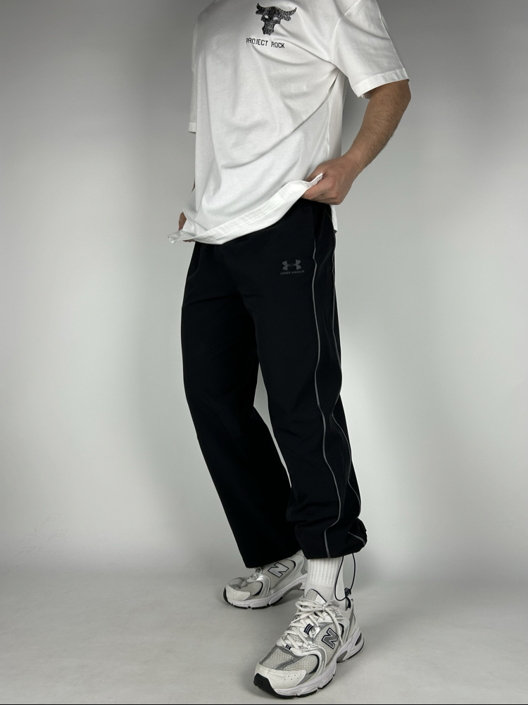 Wide Black Baggy Fresh Fabrics Sweatpants | 1038