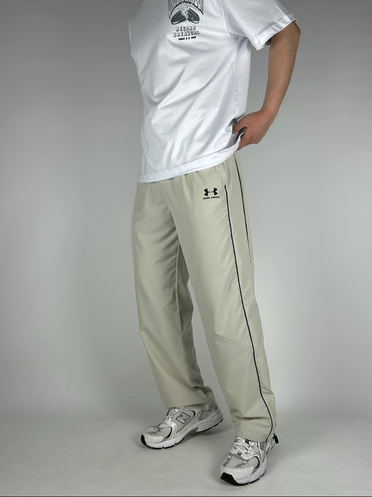 Wide Beige Baggy Fresh Fabrics Sweatpants  |  1038