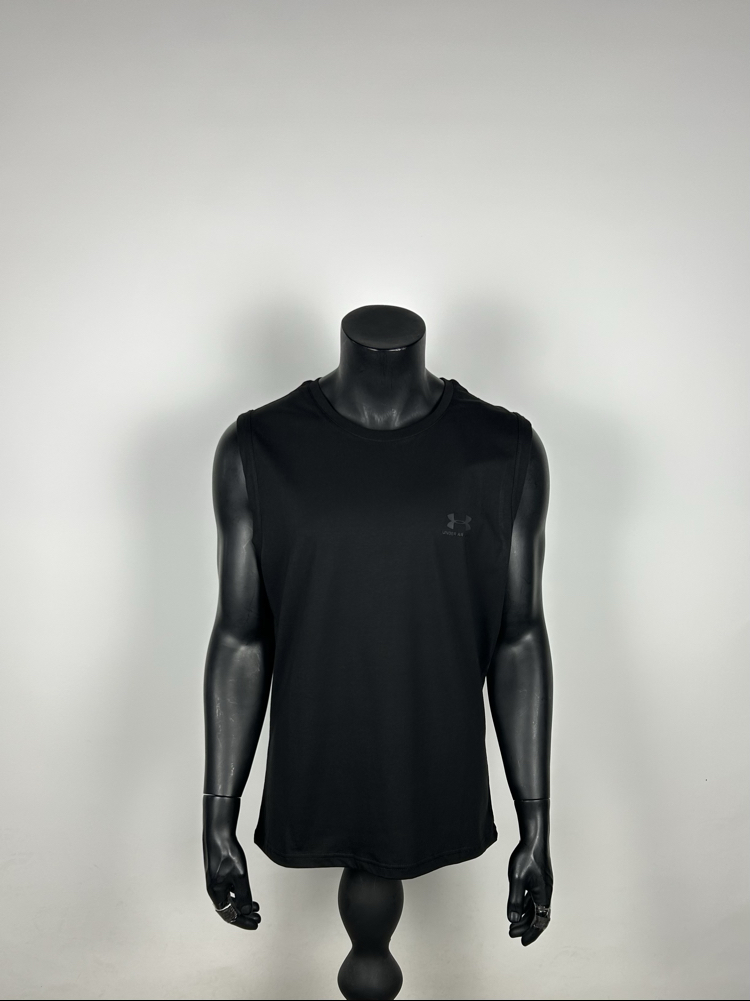Soho Black Regular Cotton Sleeveless T-shirt  |  1099