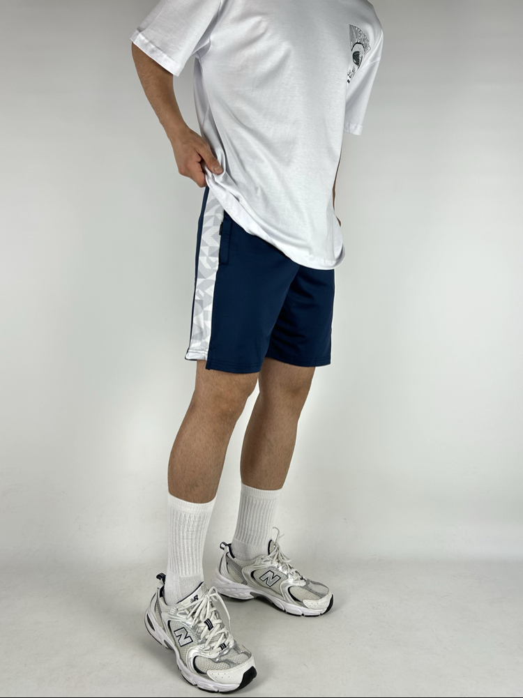 H5 Shape White & Dark Blue Shorts  |  1020