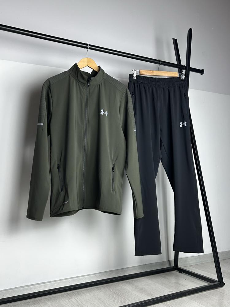 Franc Khaki & Black Micro Stretch Tracksuit |  9630