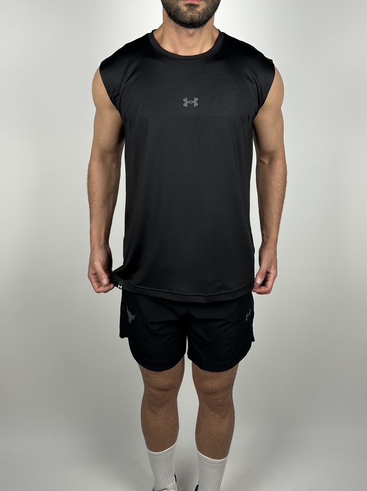 Cuenca Black Performance Sleeveless T-shirt | 1031