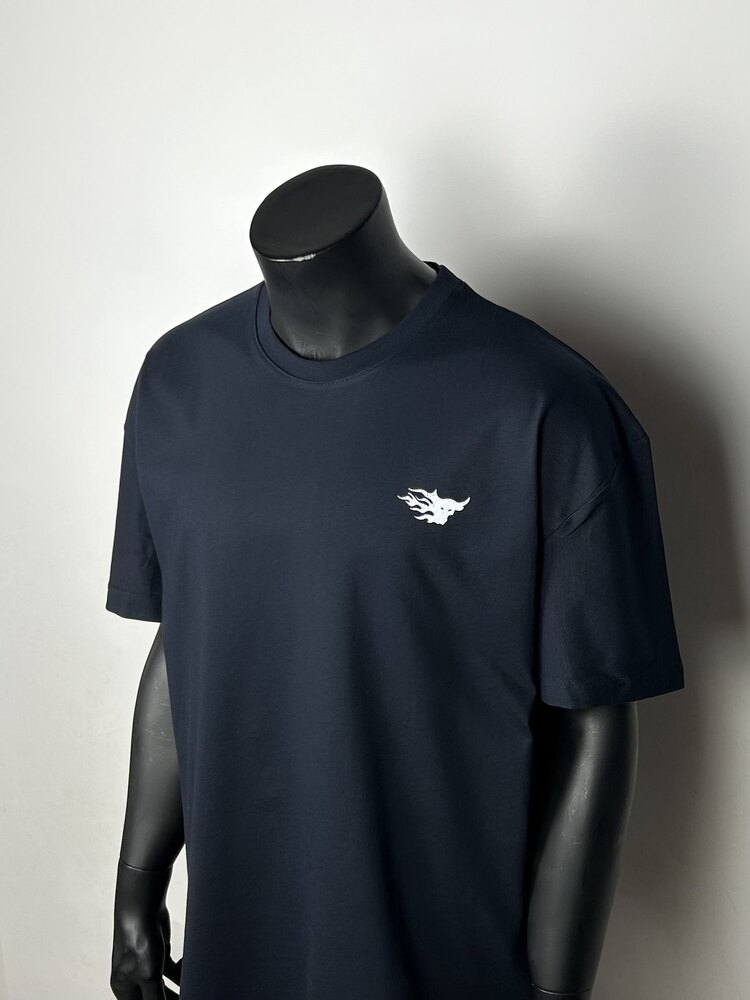 Kyoto Dark Blue Oversize Cotton T-shirt | 1099