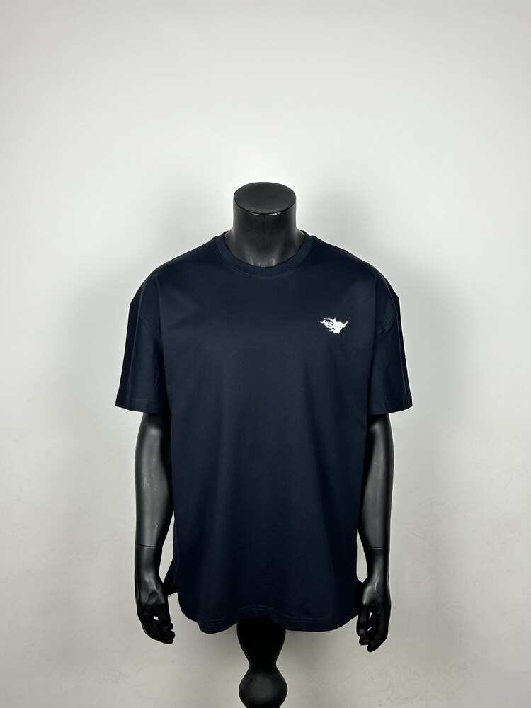 Kyoto Dark Blue Oversize Cotton T-shirt | 1099