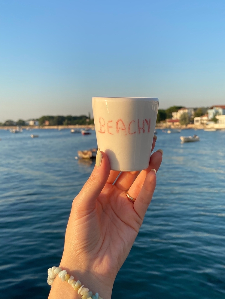 Beachy conical mug