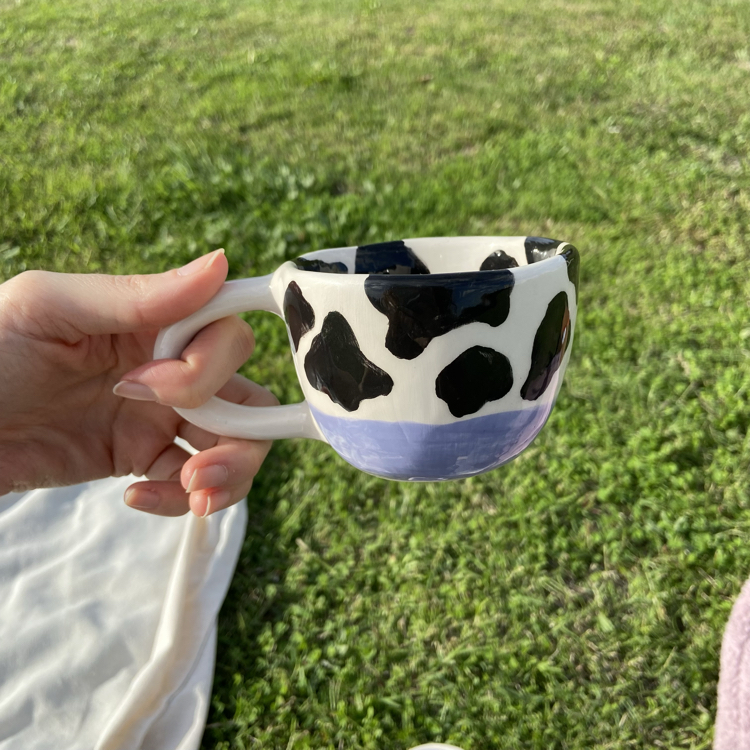 Cute lilac cow mug-1