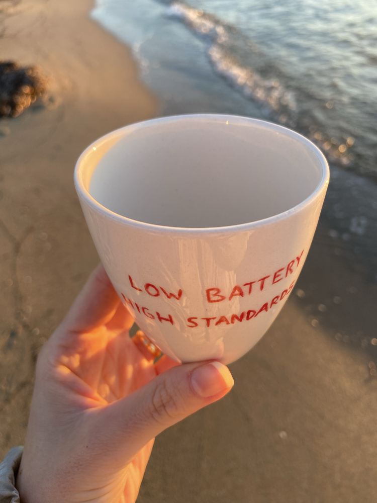 Low Battery High Standards Mug