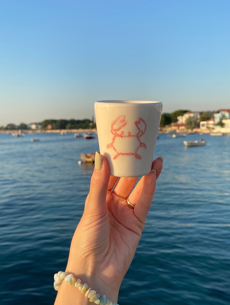 Beachy conical mug
