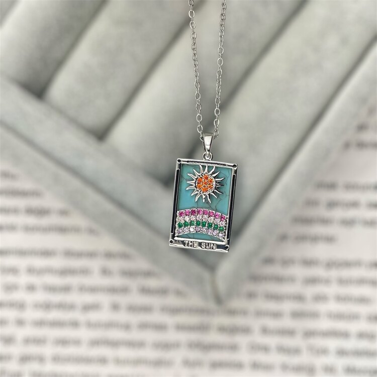 Çelik Tarot Kolye The Sun Silver