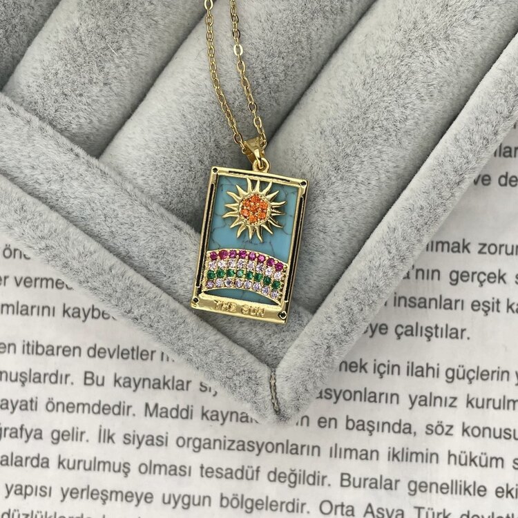 Çelik Tarot Kolye The Sun Gold