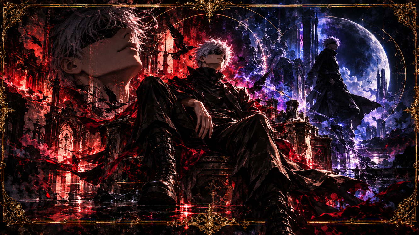 Gojo Dark Fantasy Wallpaper Set – 9 Phone Wallpapers