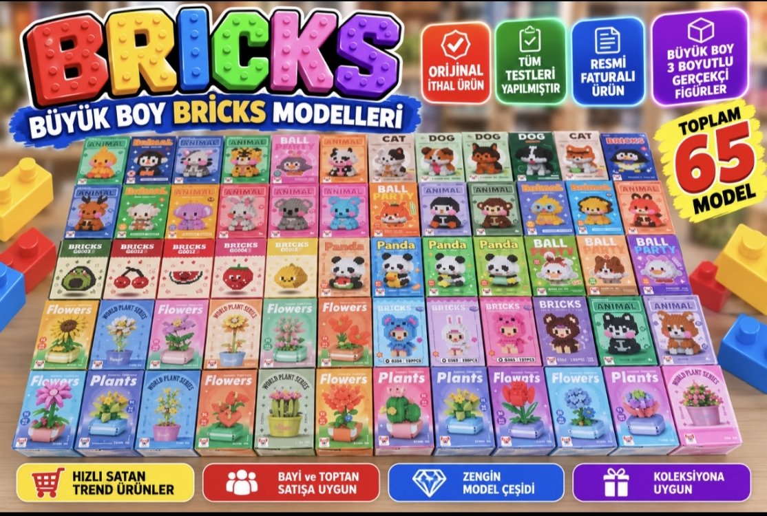 240 adet stand hediyeli İTHAL ORJİNAL BÜYÜK BRİCKS 