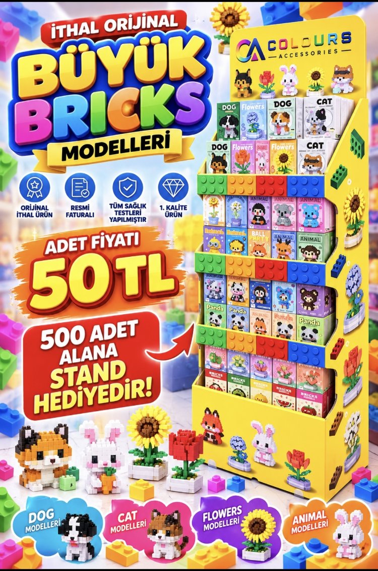 240 adet stand hediyeli İTHAL ORJİNAL BÜYÜK BRİCKS 