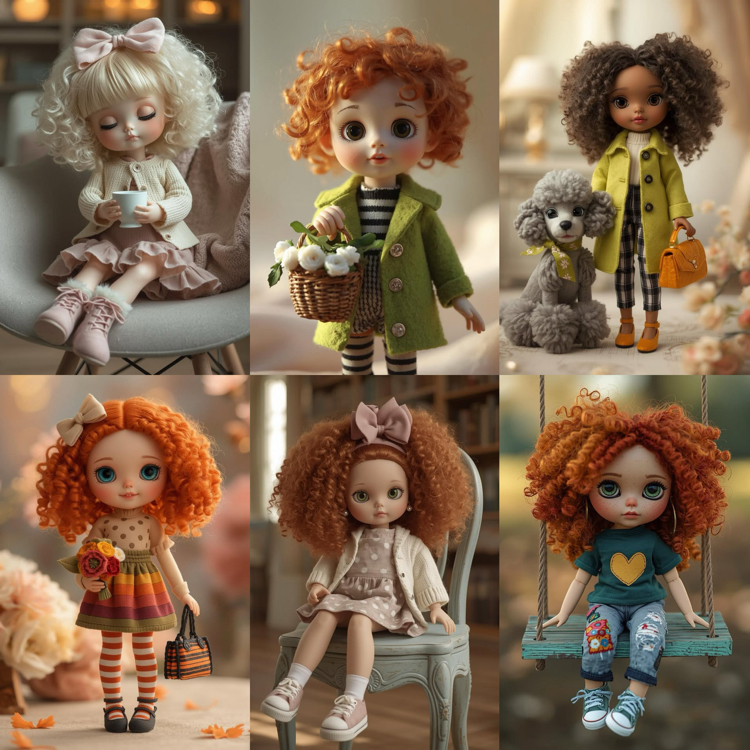 12 adet Cutie Doll Scrapbook set