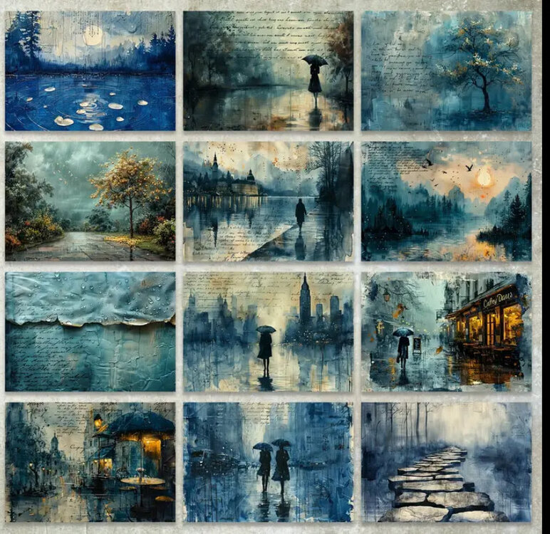 Gece, Yağmur Manzara Scrapbook