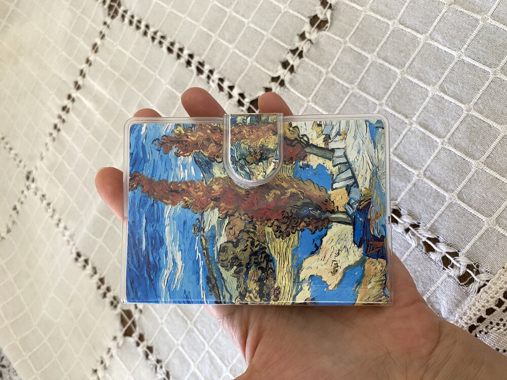 Van Gogh çizgili  13x13cm not defteri 