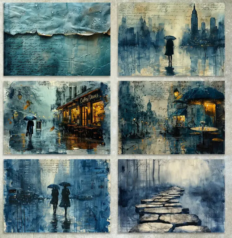 Gece, Yağmur Manzara Scrapbook