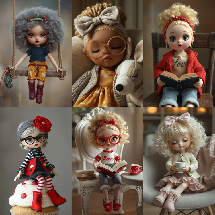 12 adet Cutie Doll Scrapbook set