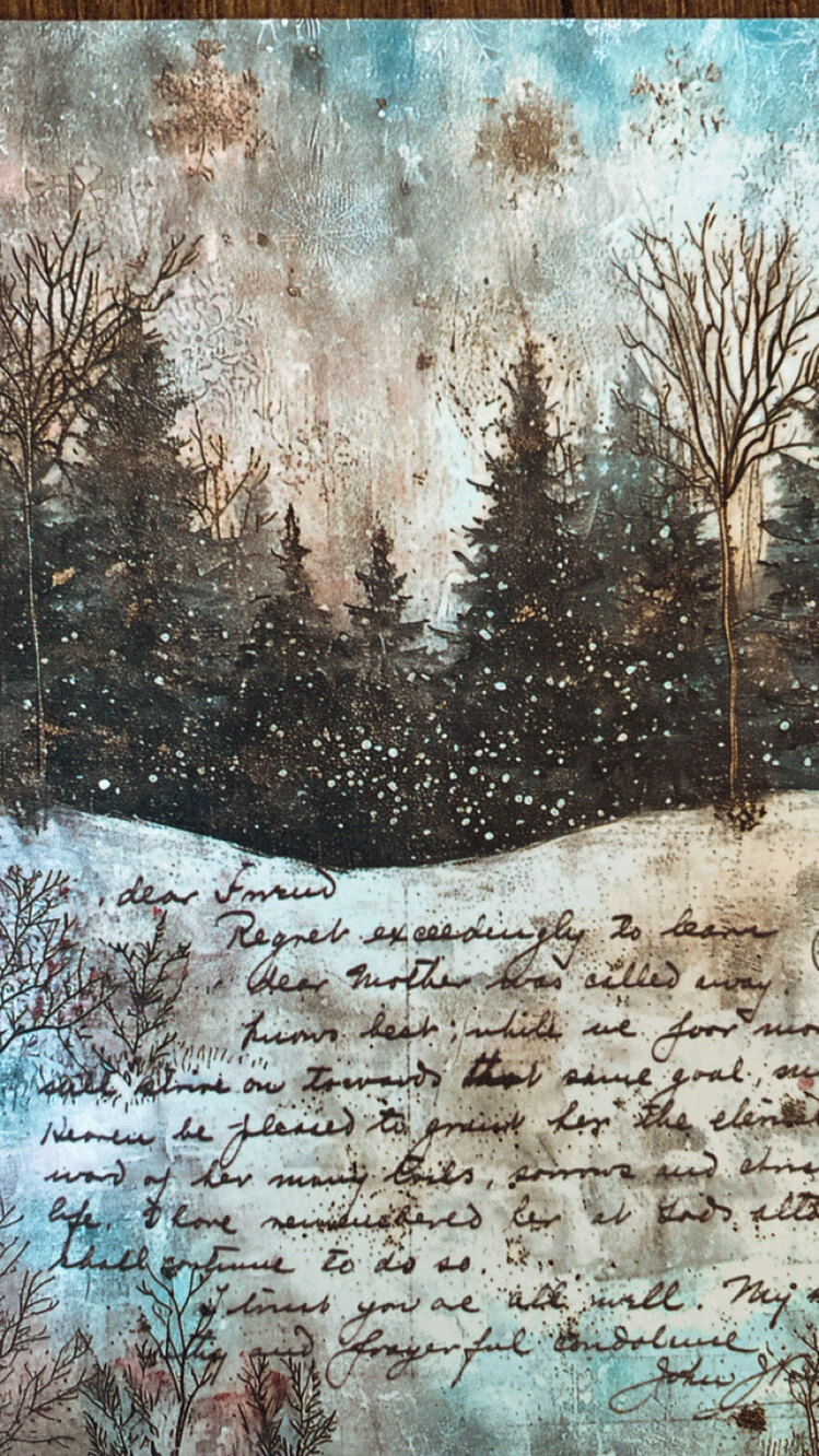 Kış manzara Scrapbook sayfaları A6 10 adet
