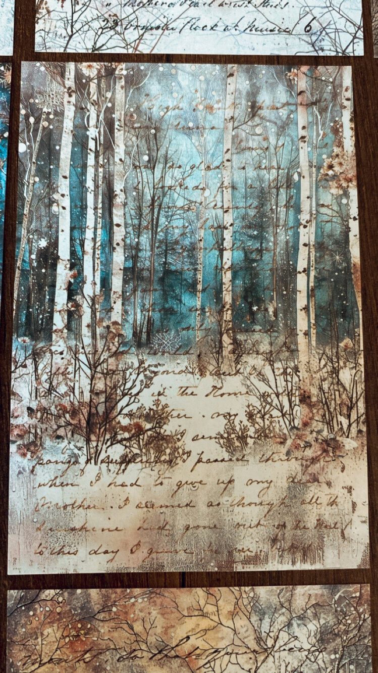 Kış manzara Scrapbook sayfaları A6 10 adet