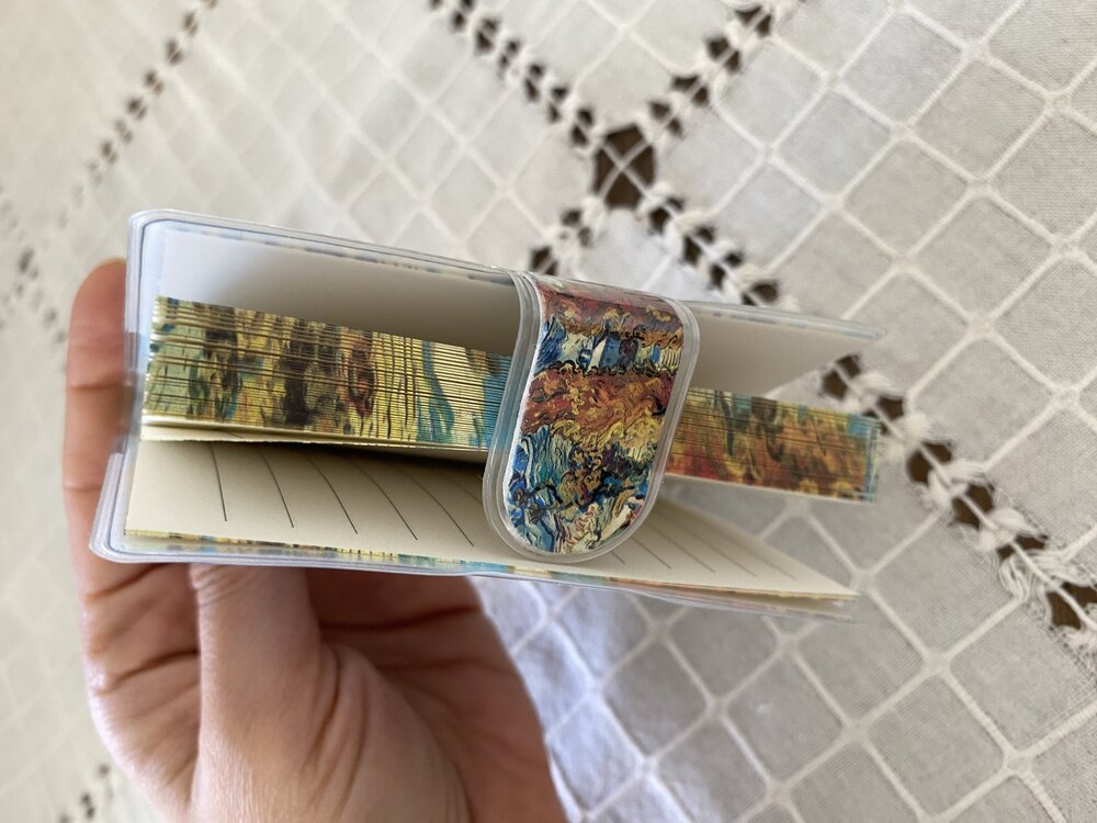 Van Gogh çizgili  13x13cm not defteri 