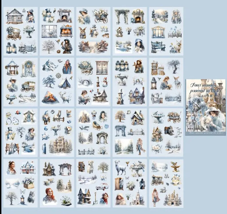 20 Sayfa Kış Temalı Sticker Kitabı