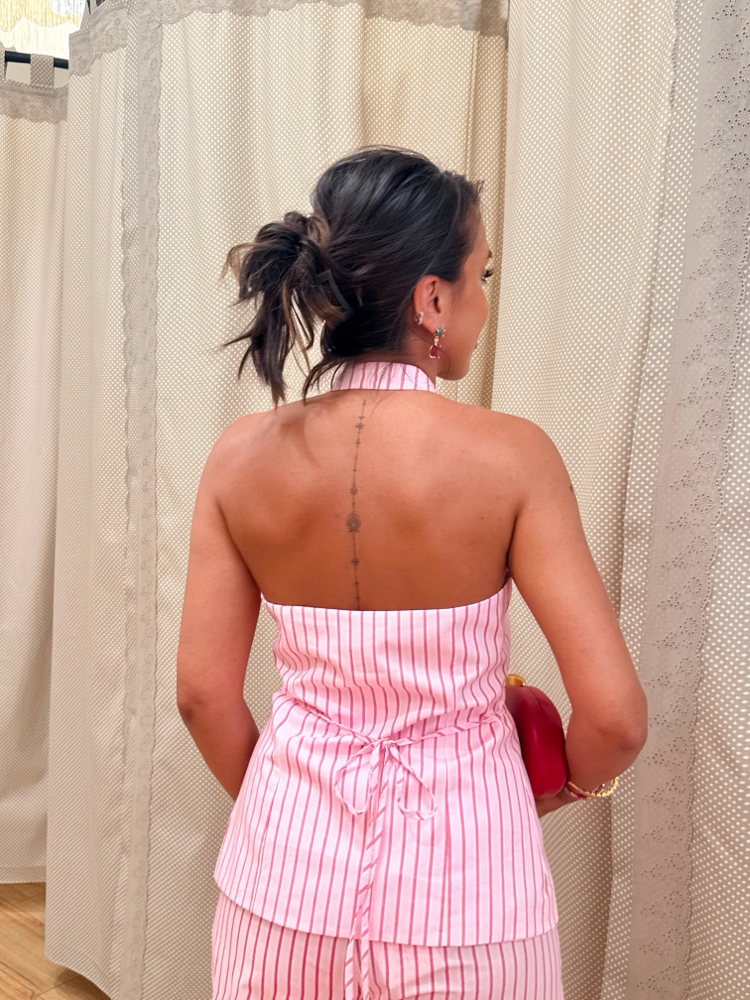 Desenli Pembe Bluz