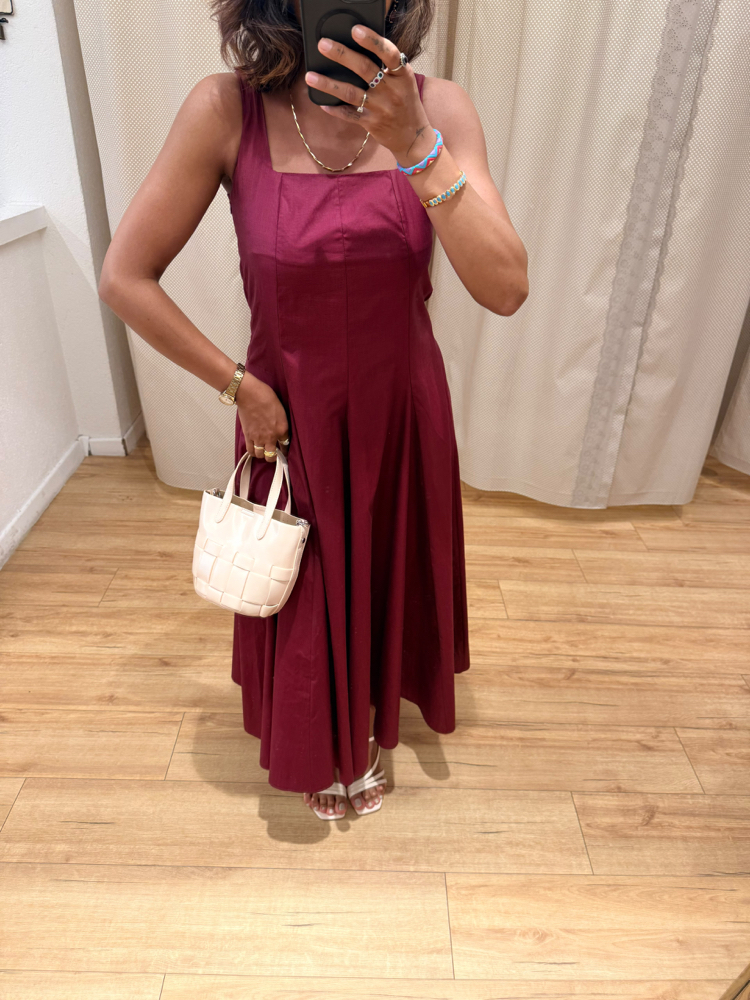 Bordo Midi Boy Elbise
