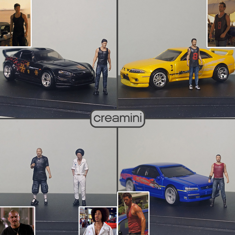 1:64 Fast And Furious Old School Figür Set