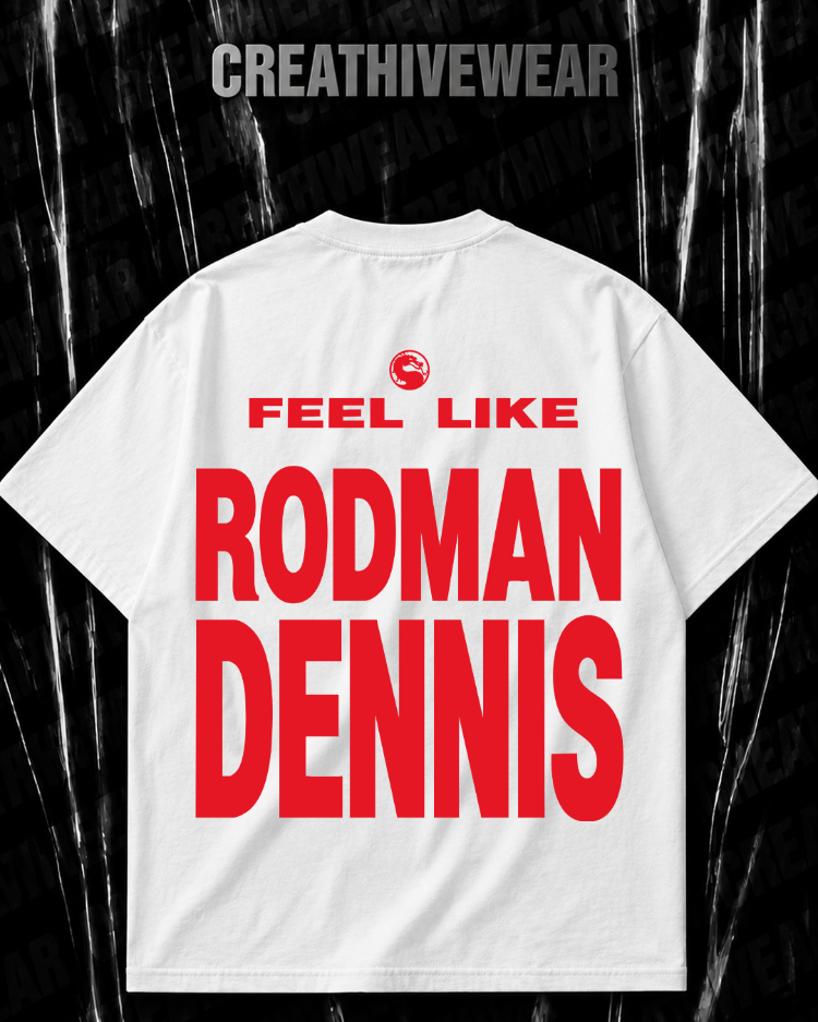 Motive&Uzi “Rodman Dennis” baskılı beyaz oversize T-shirt