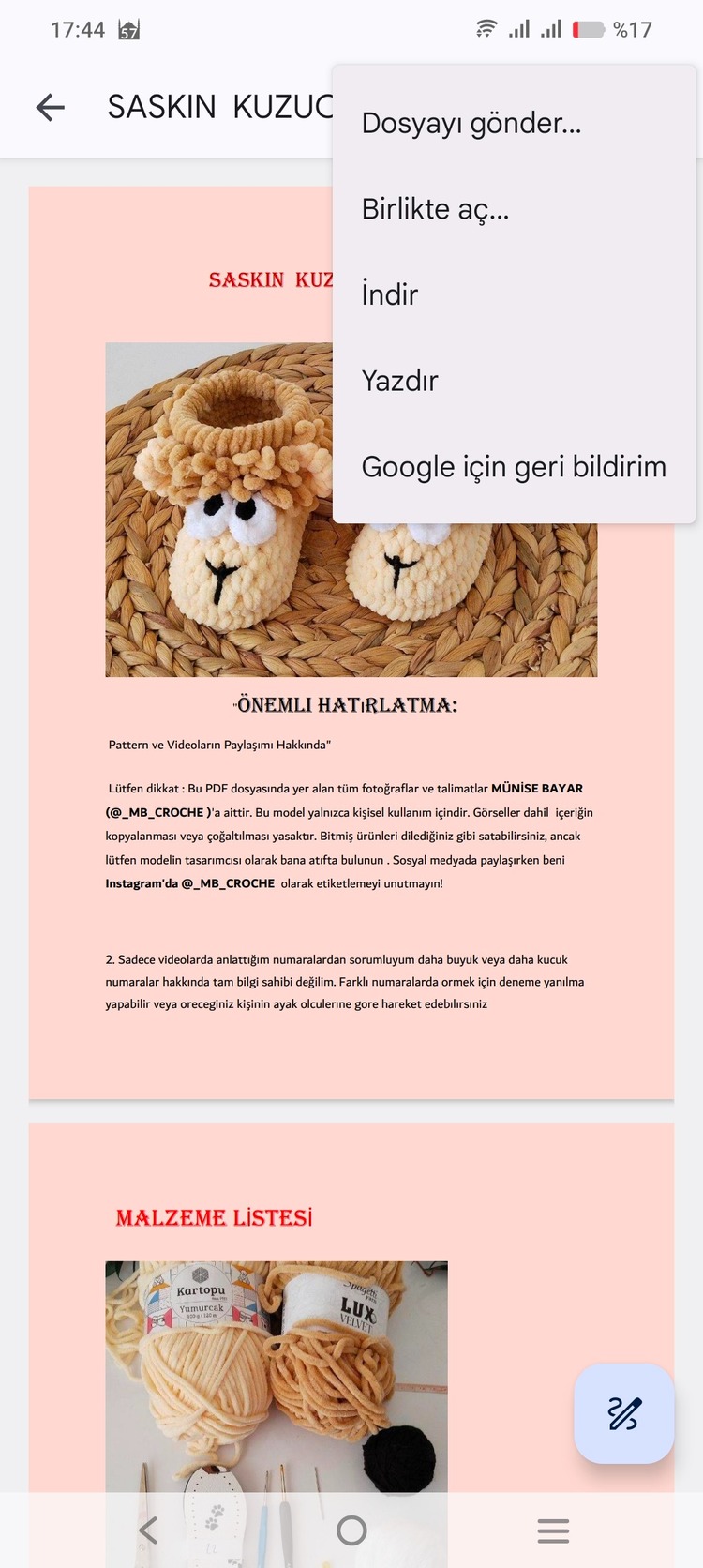 
Kuzucuk Panduf – Detaylı Örgü Yapılış Rehberi (PDF + Videolu Anlatım