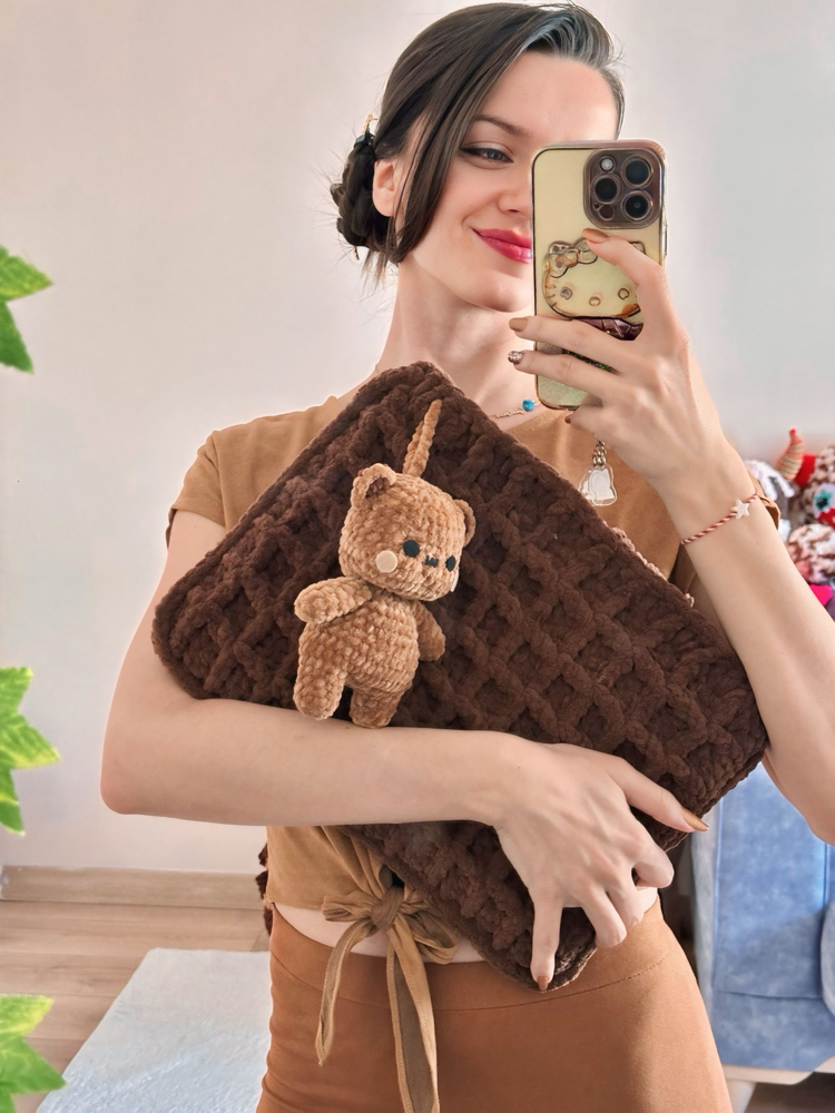 Waffle  Model Puf Tablet kılıfı   Dudu Ayıcık ile birlikte