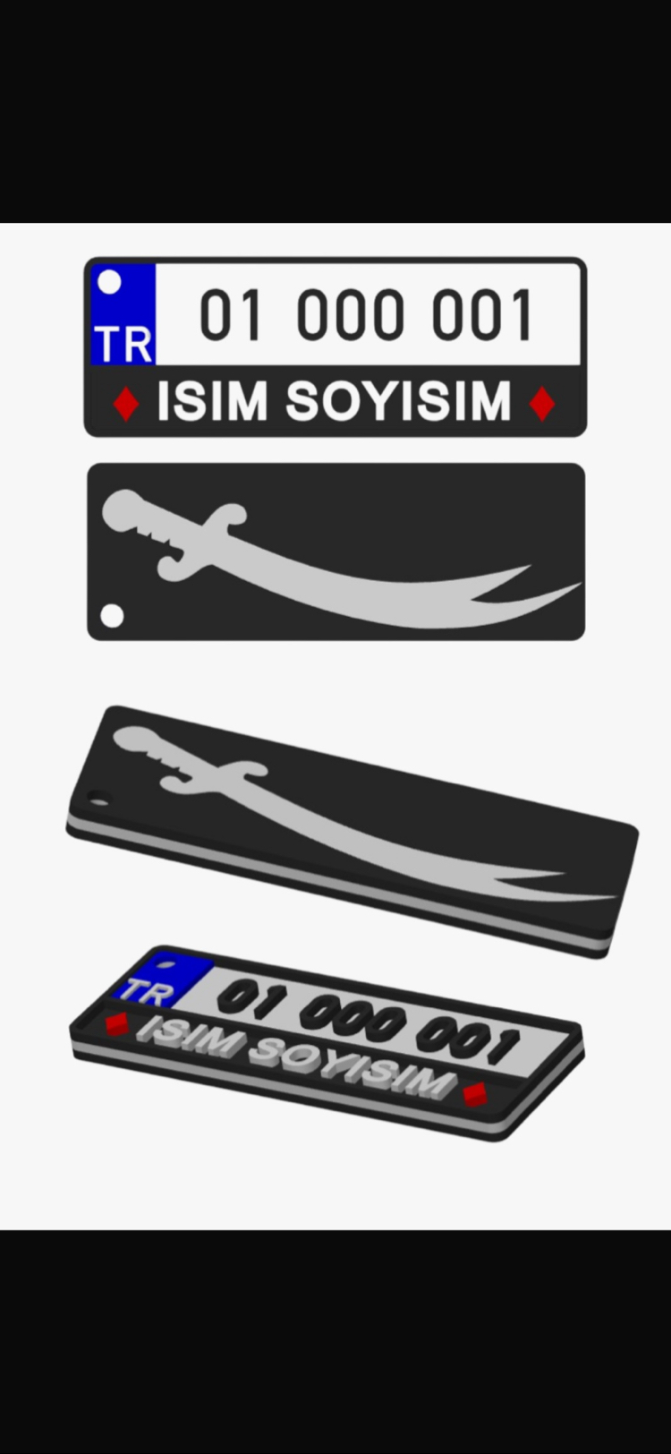 Modelli Plaka anahtarlıklar