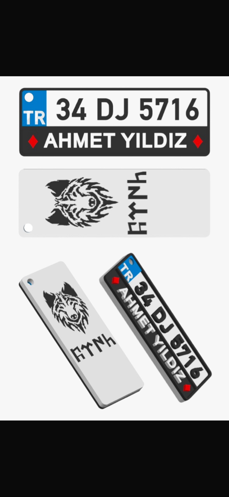 Modelli Plaka anahtarlıklar