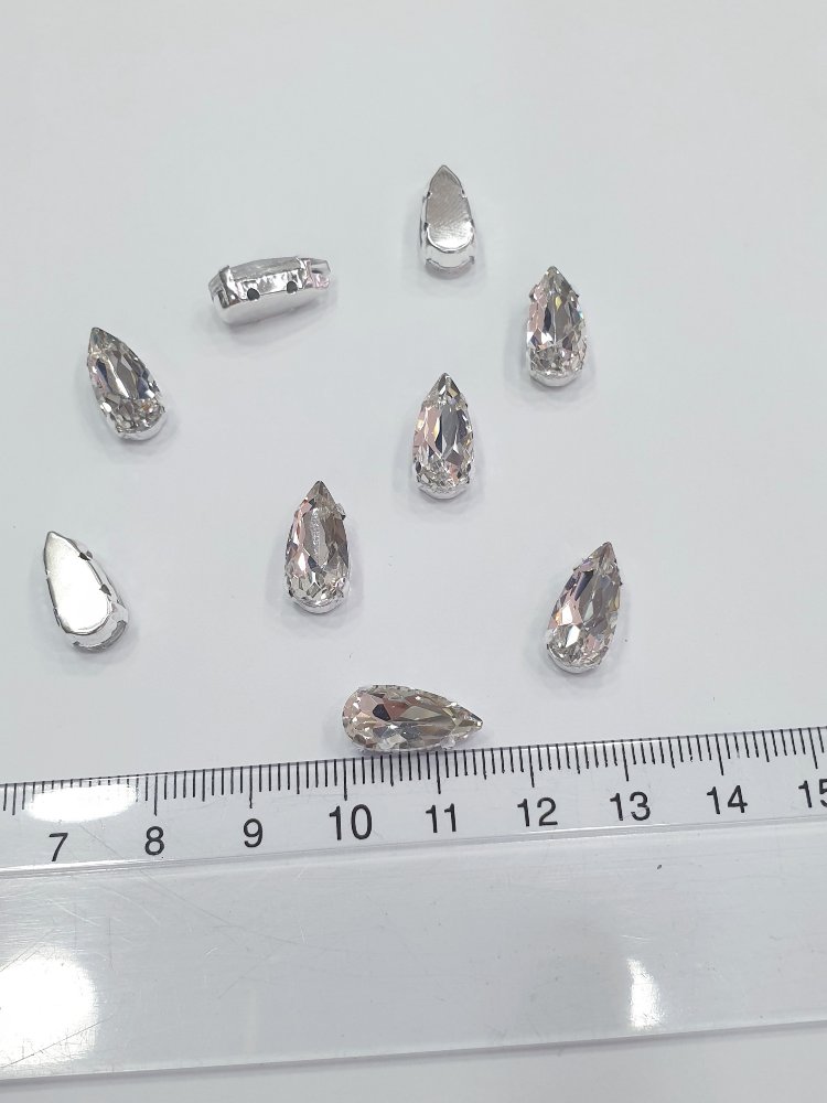 Kasalı Taş - Damla 7*15 mm (10 Adet)