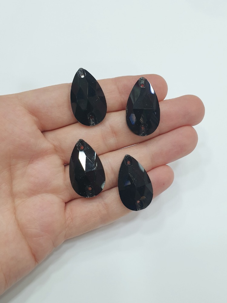 Dikme Taş - Siyah Damla 5 Adet 17*28mm
