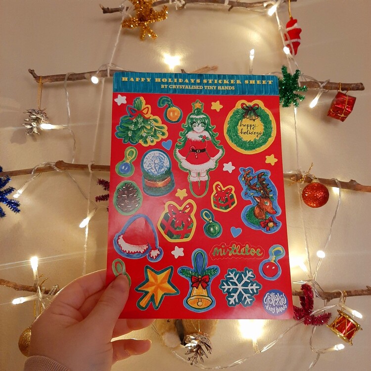 Noel ve Yılbaşı Temalı Sticker Sayfaları (A5)