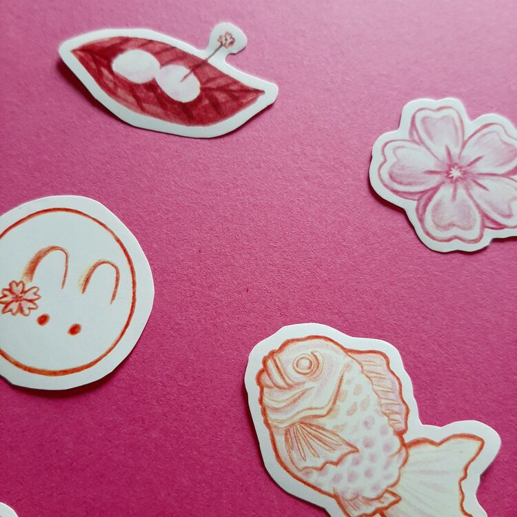Hanami Temalı Tekli Stickerlar