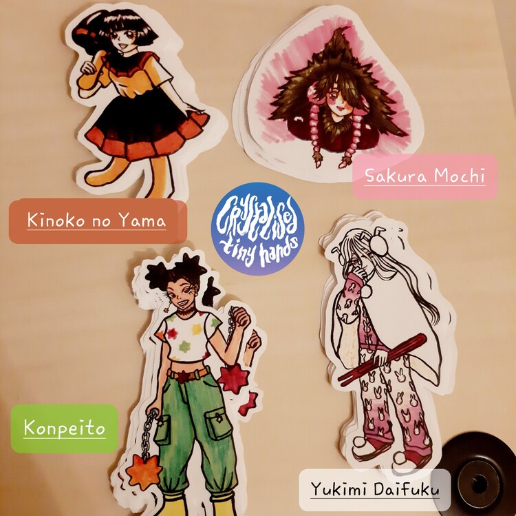 Japon Atıştırmalıkları Temalı Karakter Stickerları
