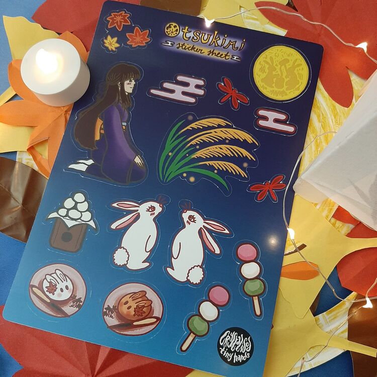 Otsukimi (Ay İzleme) Sticker Sayfası (A5)