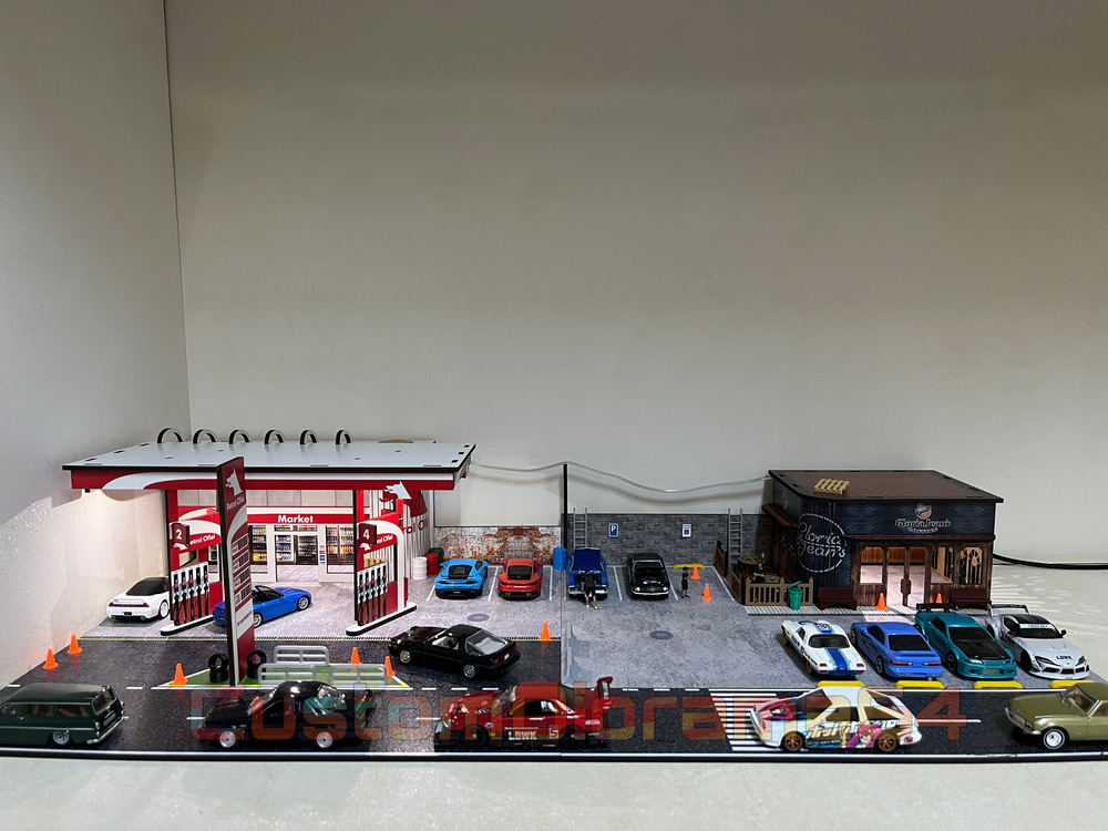 1:64 Ölçek - Benzinlik ve Cafe Diorama (2)