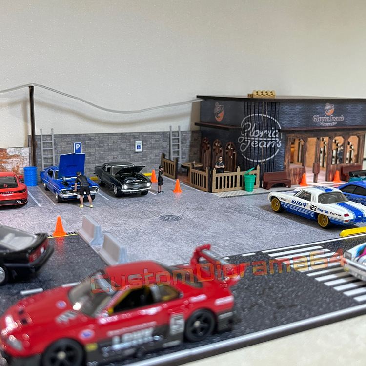 1:64 Ölçek - Benzinlik ve Cafe Diorama (2)