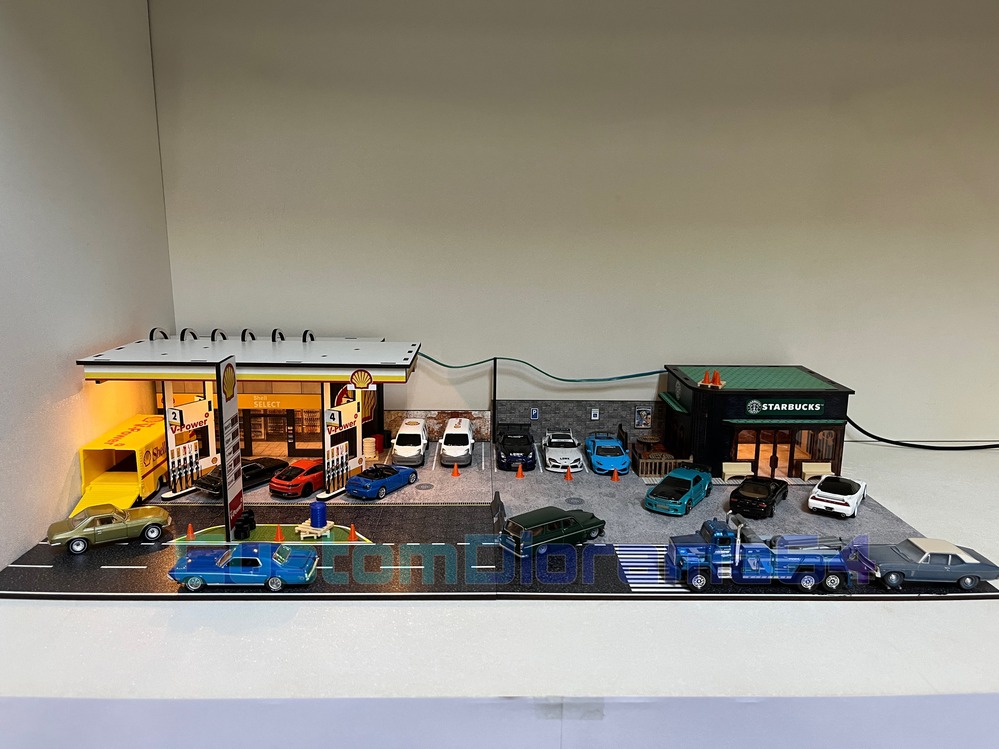 1:64 Ölçek - Benzinlik ve Cafe Diorama