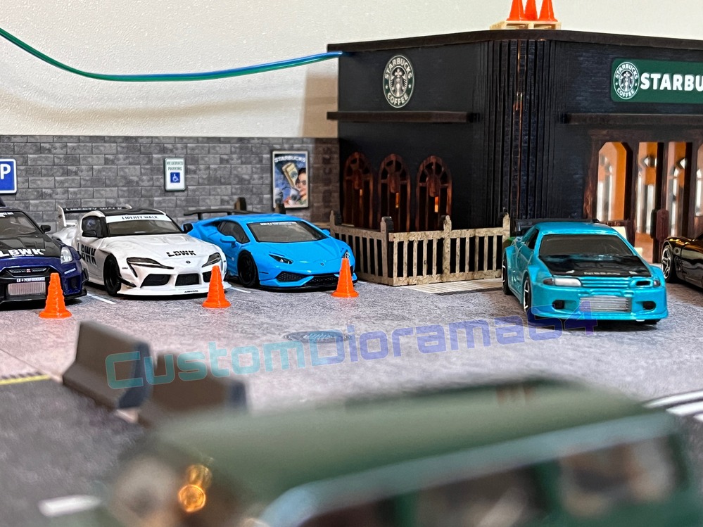 1:64 Ölçek - Benzinlik ve Cafe Diorama