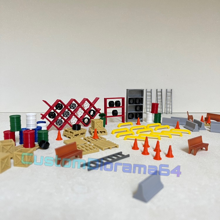 1:64 Ölçek Diorama Garaj Objeleri