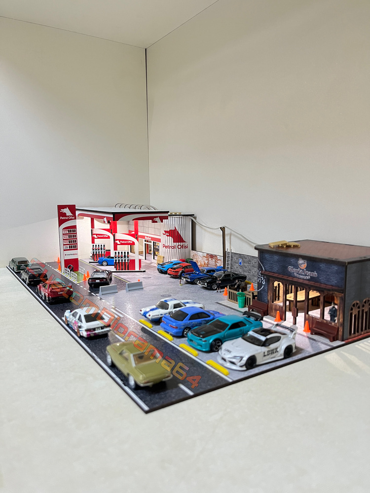 1:64 Ölçek - Benzinlik ve Cafe Diorama (2)