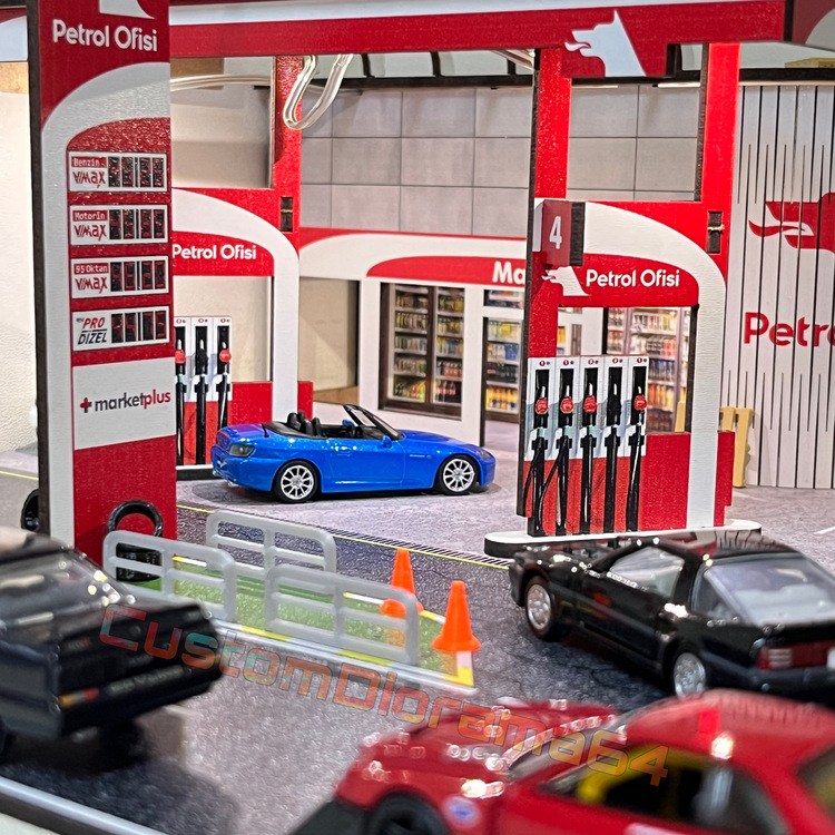 1:64 Ölçek - Benzinlik ve Cafe Diorama (2)