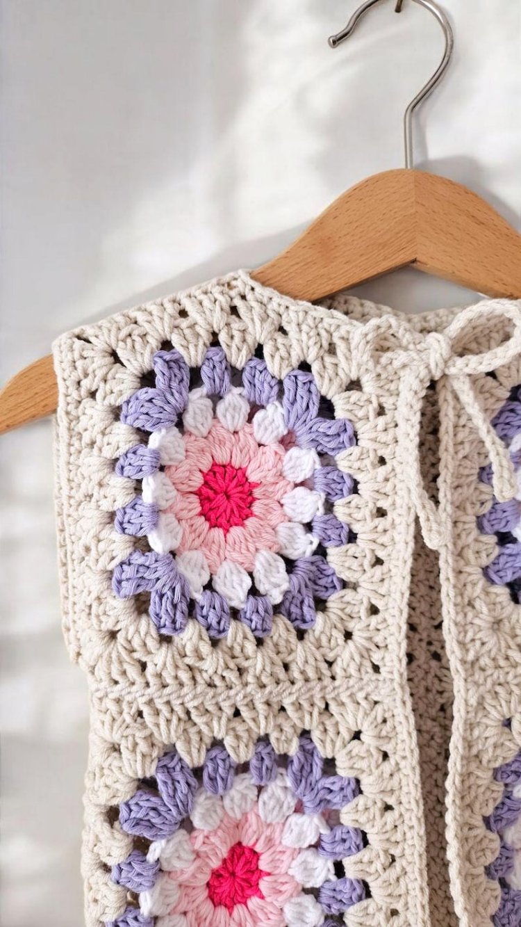 Crochet Baby Vest Pattern - Granny Square Sweater 1 & 2 Years Old